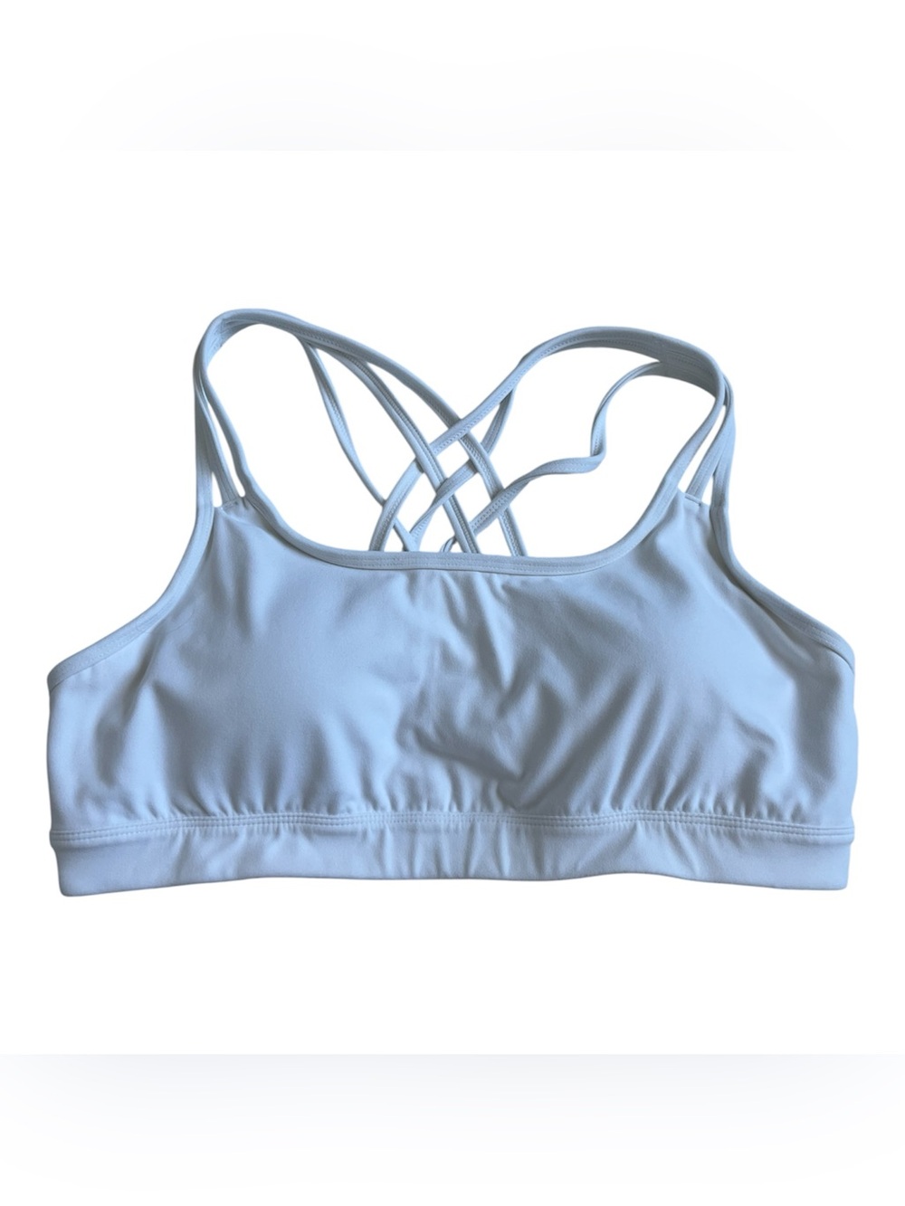 Athleta padded white Crisscross Strappy Sports Bra
